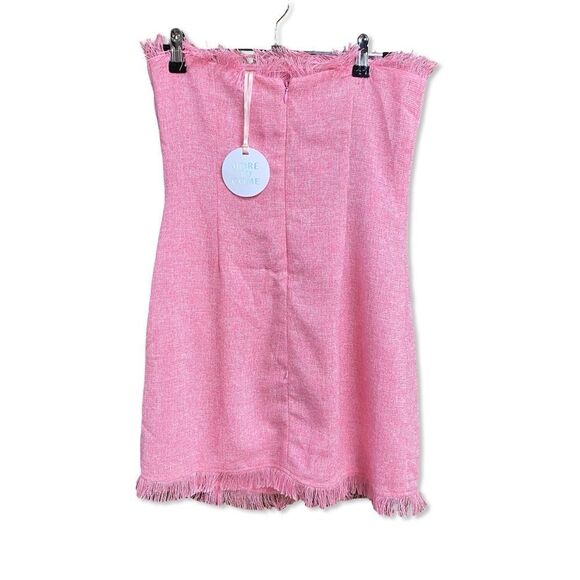 More To Come Houda Pink Strapless Mini Dress tweed Revolve NWT S - Picture 8 of 8